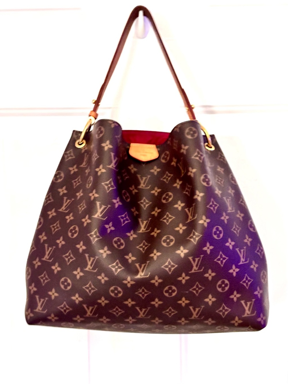 Louis Vuitton Monogram graceful MM with Dark Brown Trim and Red Interior
